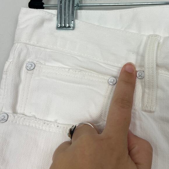 MOTHER MR | NEW Tooth & Nail The Neat White Jeans Straight Leg Neutral Summer 36 - Picture 8 of 13